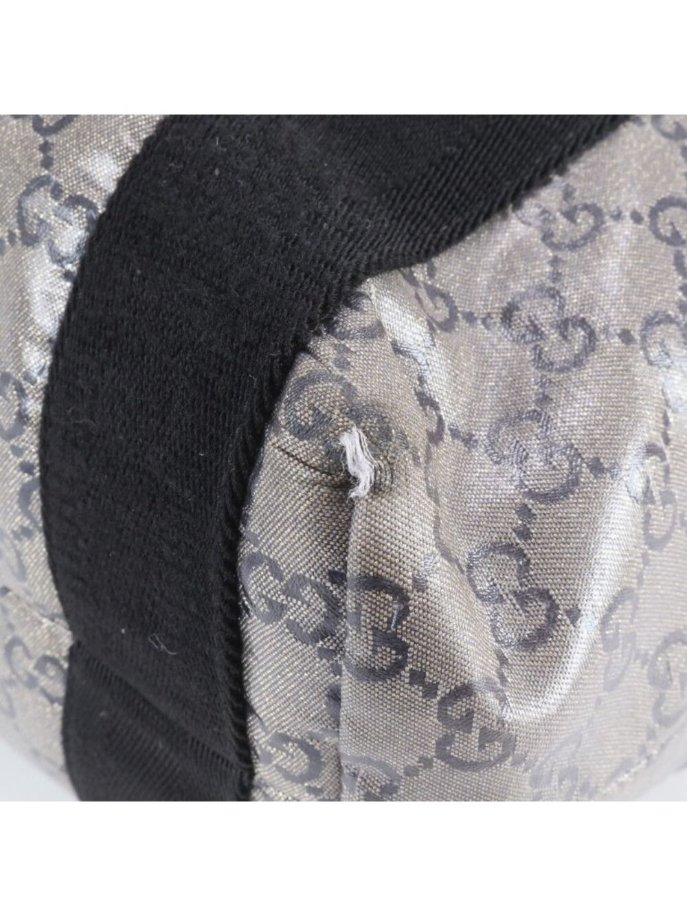 ★SOLD★ Gucci GG Crystal Leather Tote Shoulder Hand Black Ebe - Picture 7 of 11